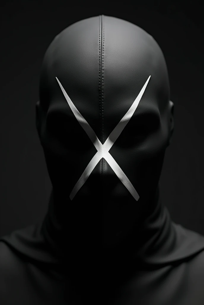 Black mask with a white X in the center.