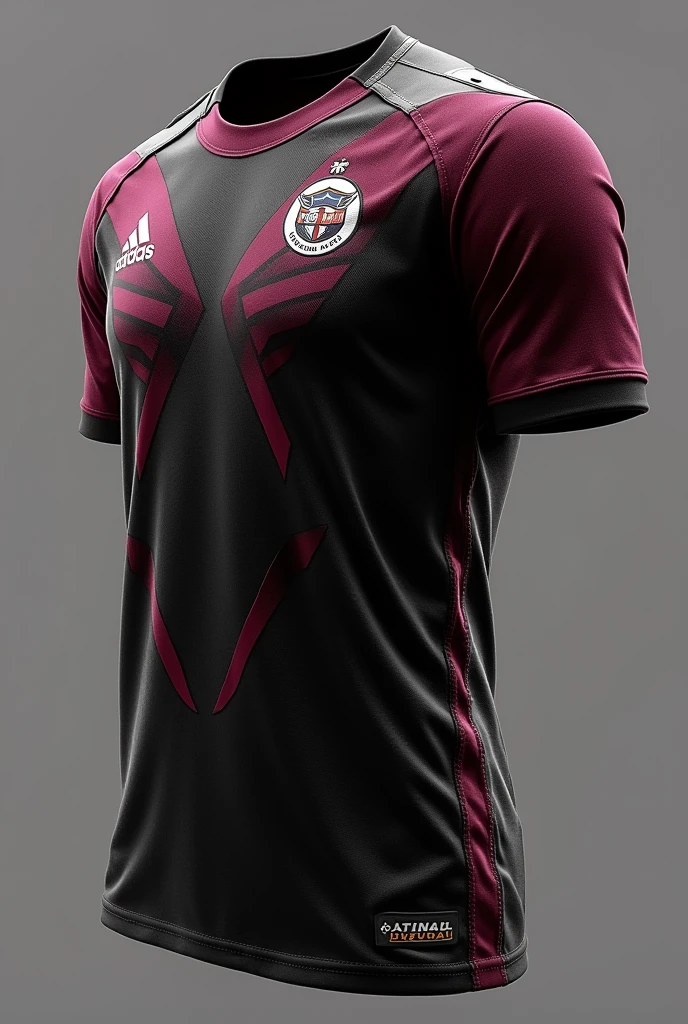 Futsal uniform design for black and burgundy goalkeeper