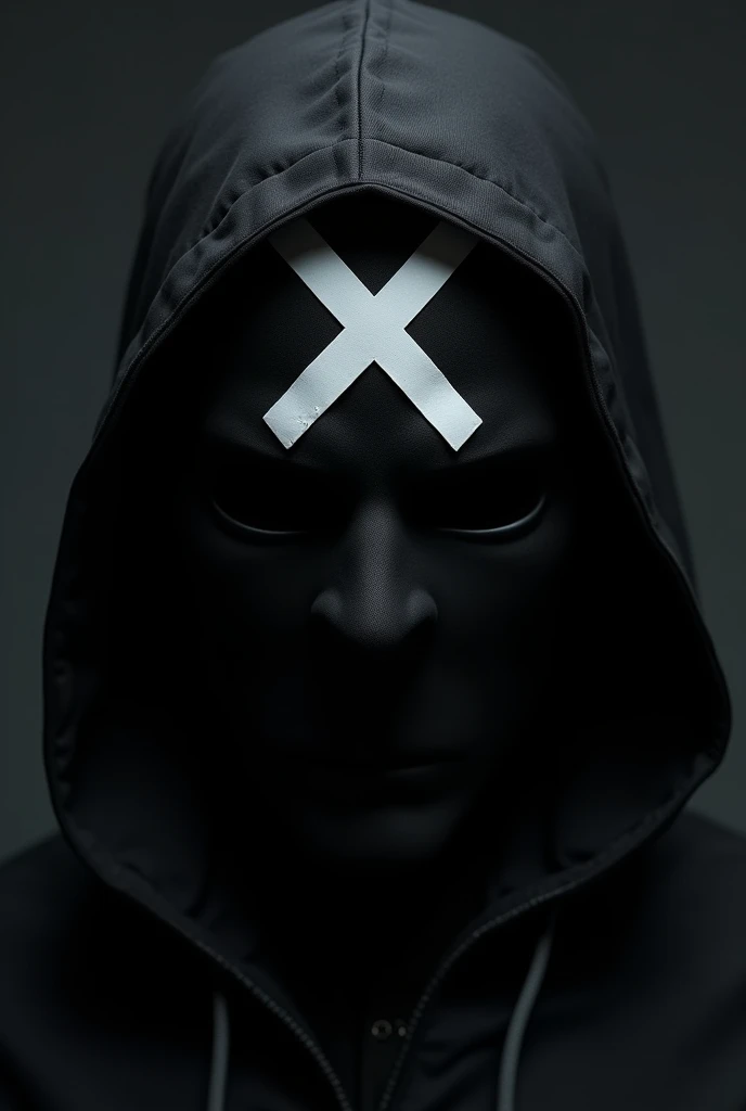 Black mask with a white X in the center.