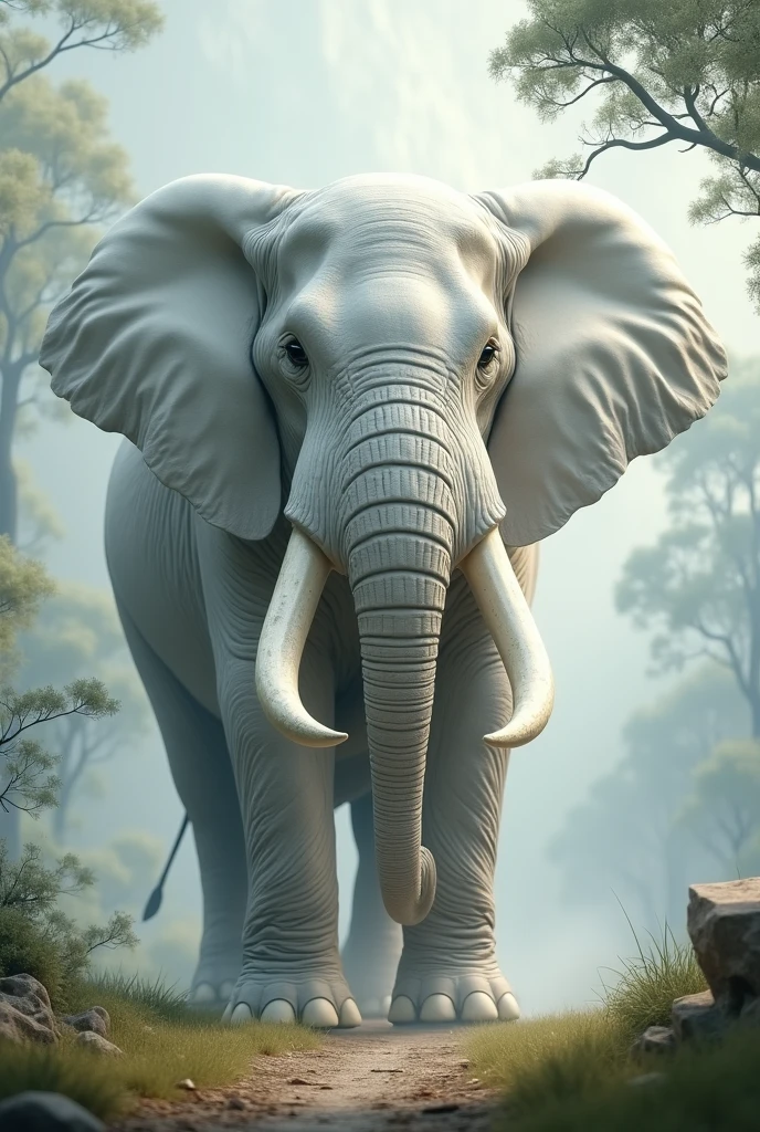 Create and big white elephant