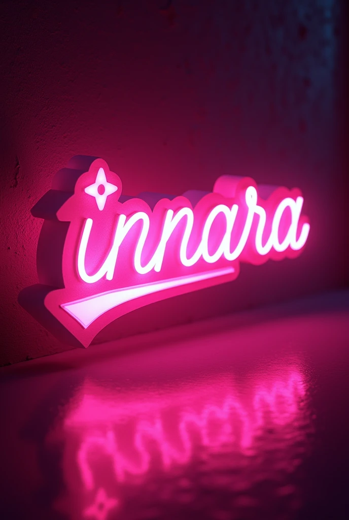 The word "Innara" in white and pink tones with vintage neon lettering for a disco band