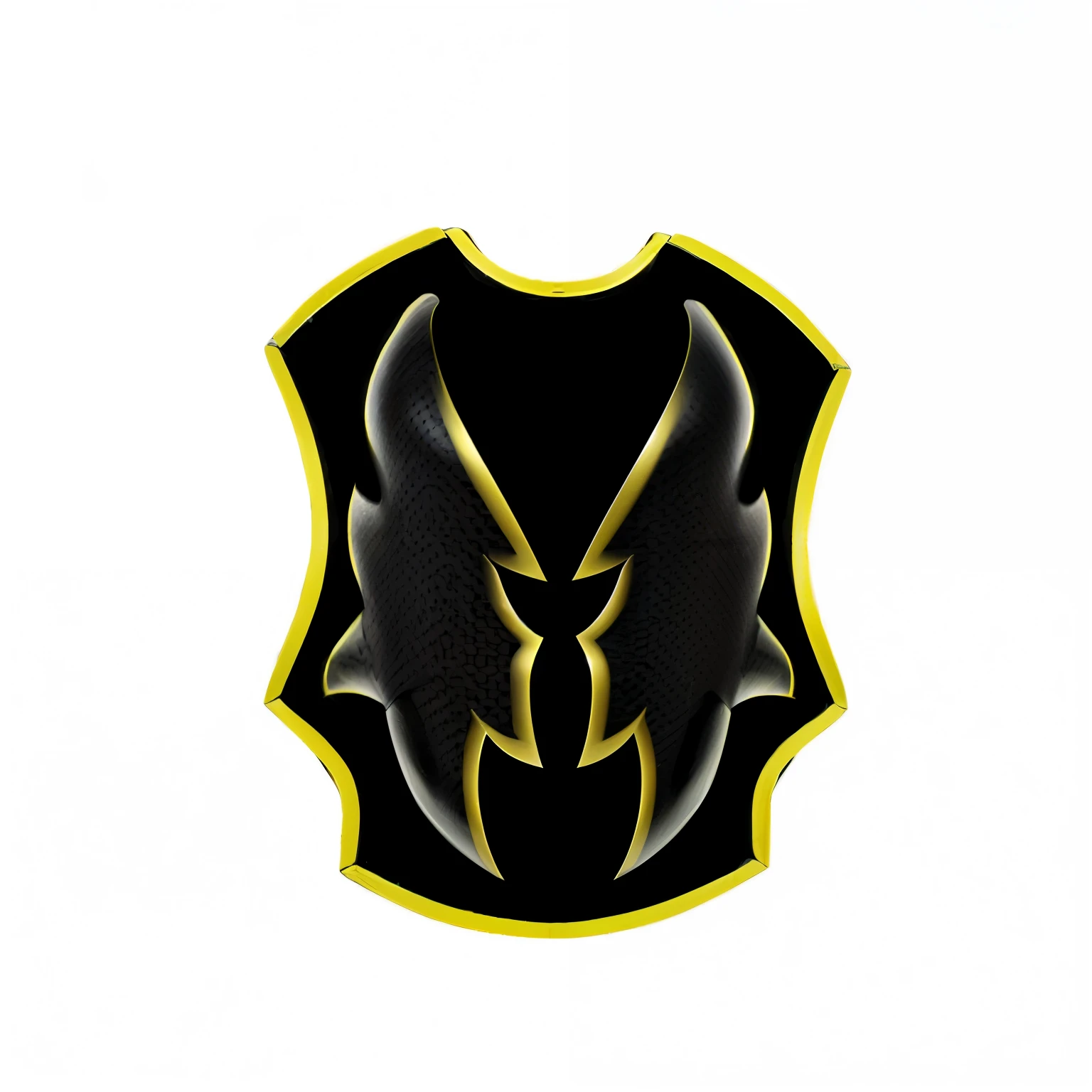 black mask design with yellow vinyl boarder, mesh black eyes, ultra realistic