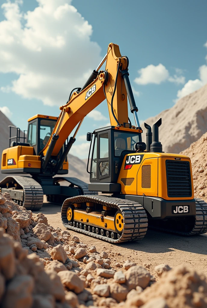 Jcb and load tractor and track load