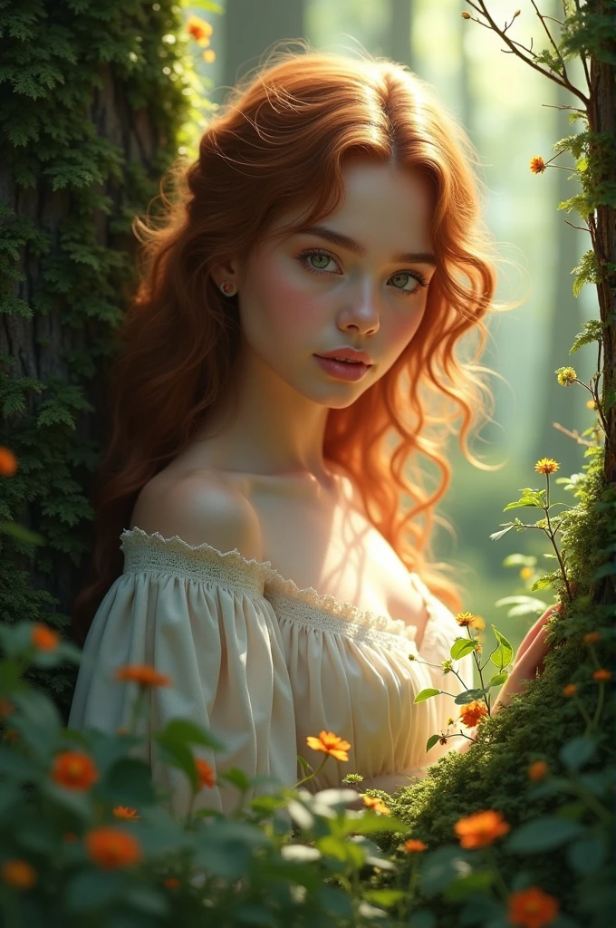 Beautiful girl in the forest