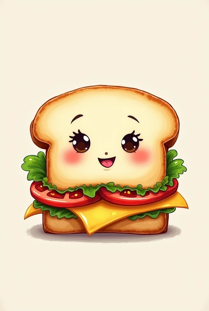 A sandwich with a face