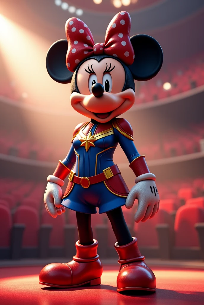 hình ảnh thực tế, Mickey Mouse Club movie, Minnie Mouse character, wearing captain marvel armor