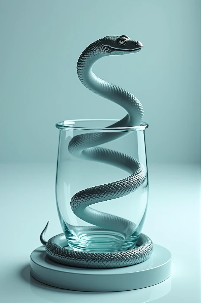 Snake coiled around a glass cup, symbol for pharmacy course