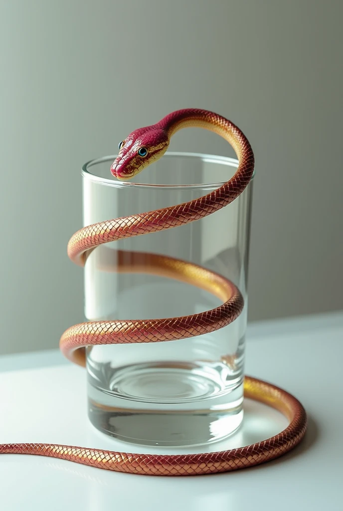 Snake wrapped around a glass cup 4k
