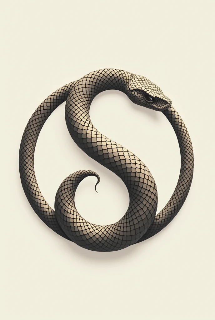 Logo for a store inspired by elegant and minimalist snakes in a circle surrounding the name of the store, which is sublime because it is flat and the snake is big and eats its hyper-realistic tail. 