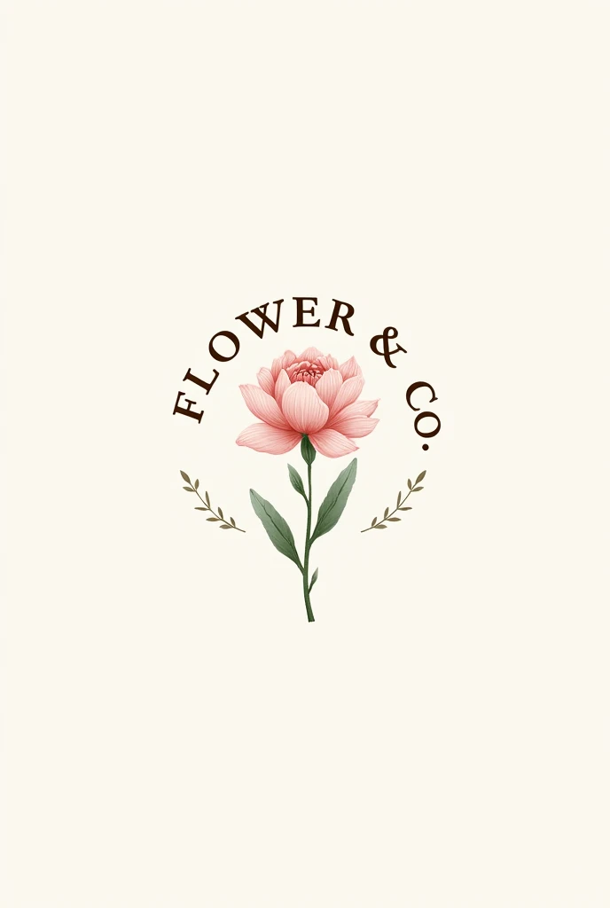 A logo for a flower shop called "flower & co"