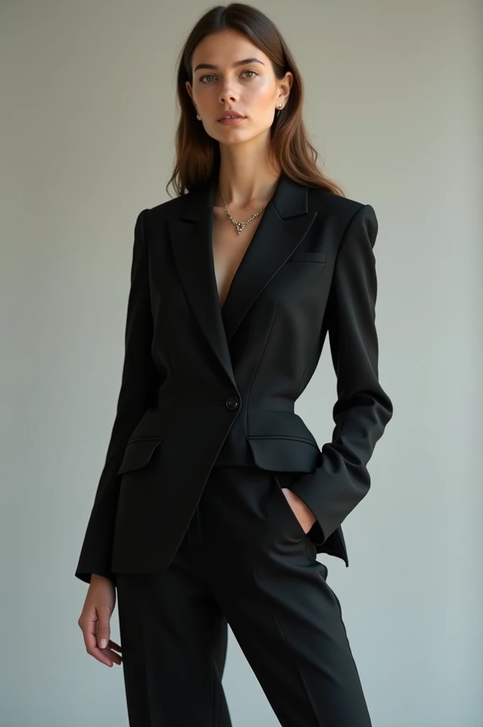 I want a formal suit for a young woman that is very elegant and innovative. 