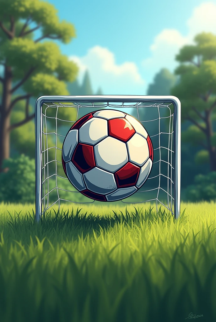Logo with a soccer ball and goal for a sports program called VILLA FUTBOLERA