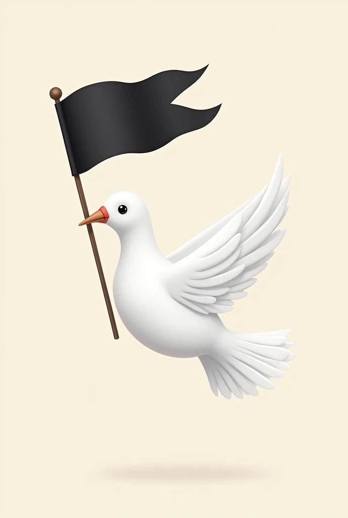 White dove with a black flag in its mouth animated easy to draw
