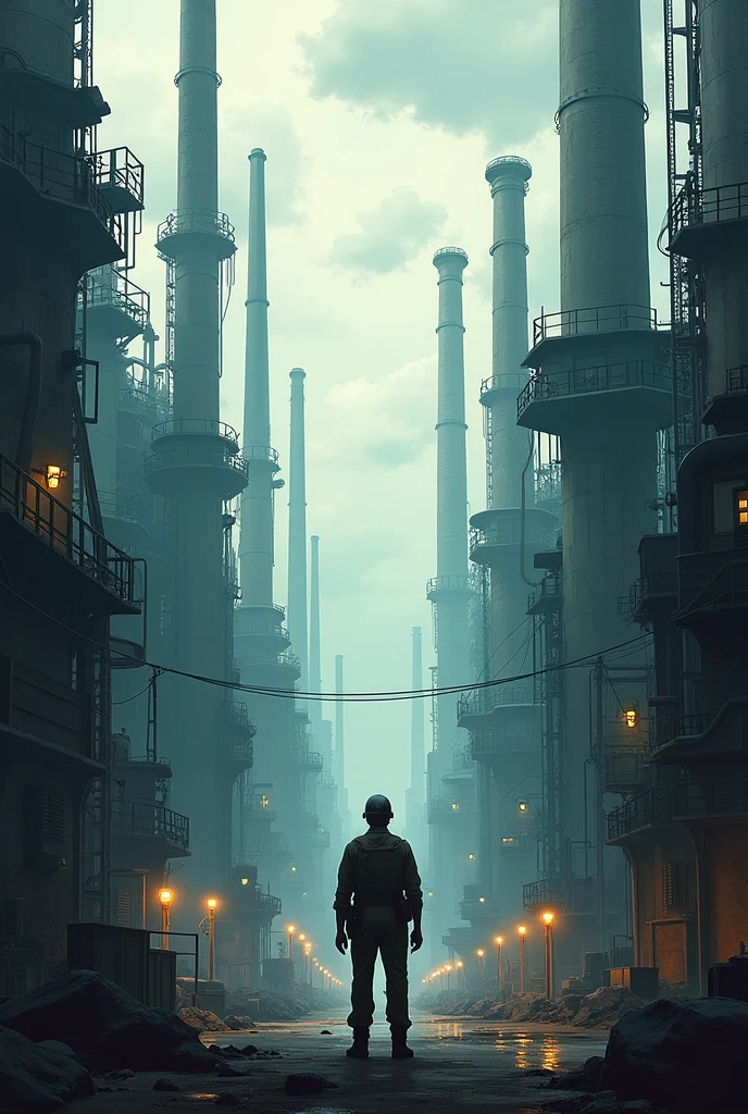 An industrial development cover for a book