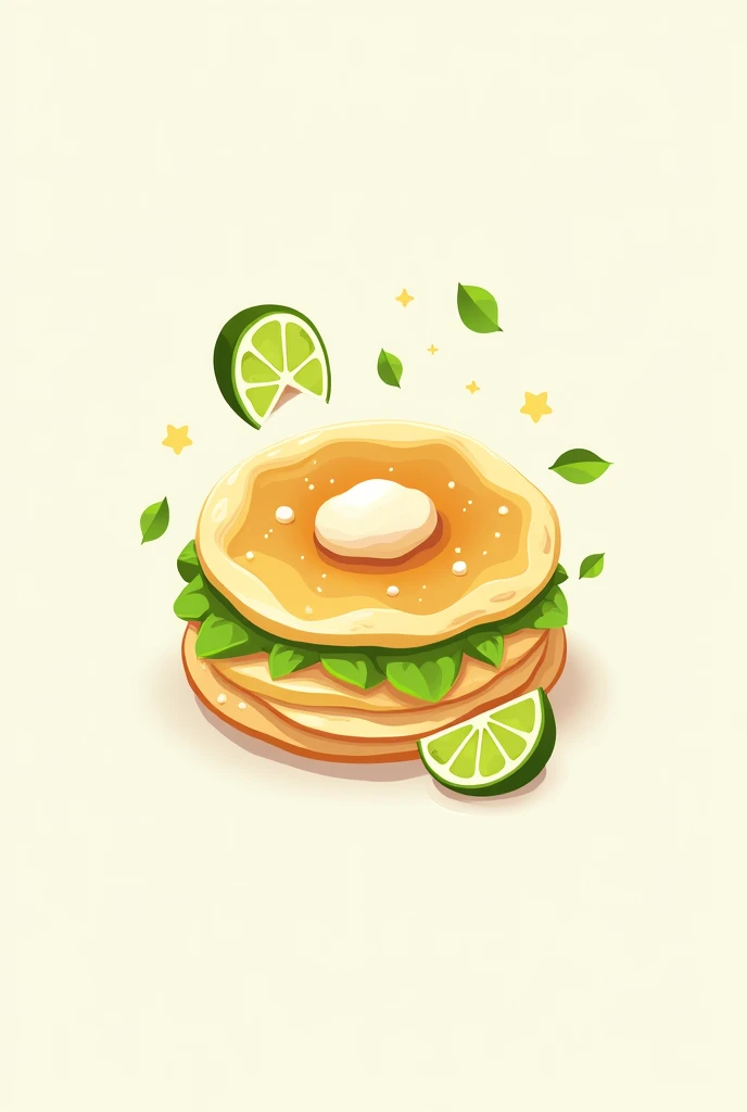 Make a logo for my company,her name is crepe limes,in the logo I want pictures of crepes 