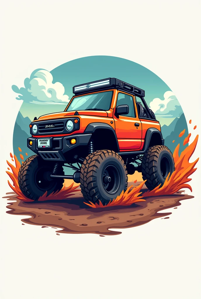 Create a logo with fun race 4x4