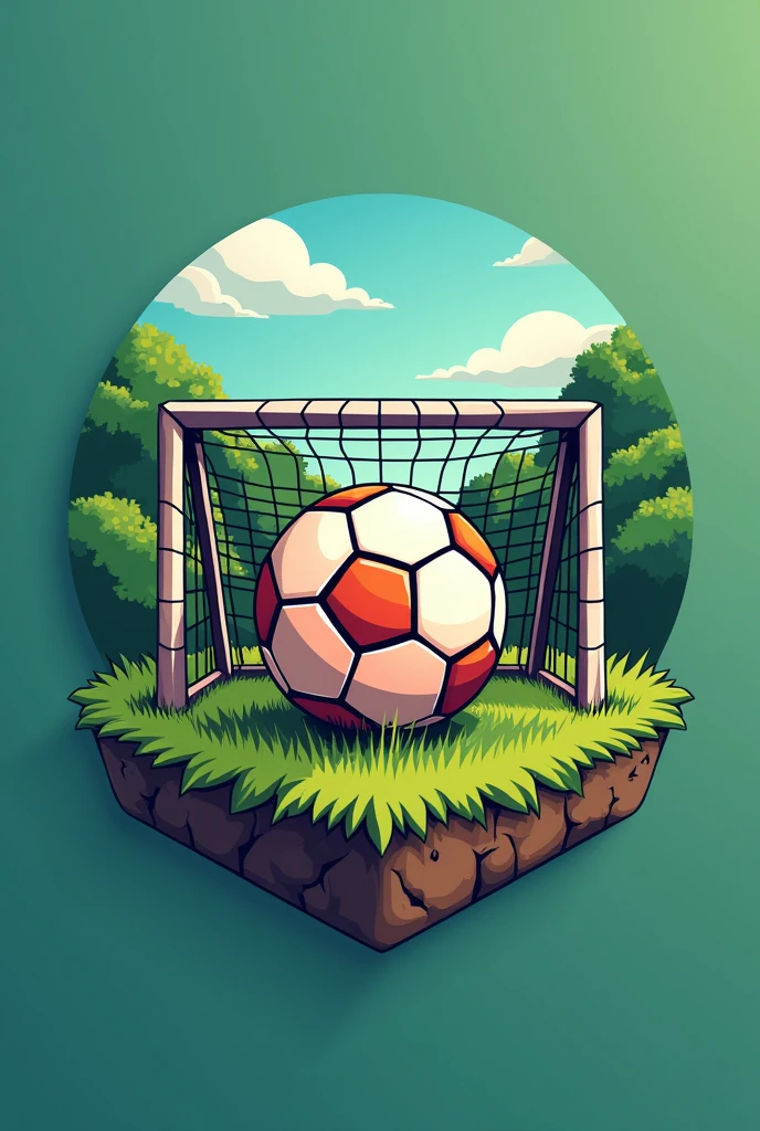 Logo with a soccer ball and goal for a sports program called VILLA FUTBOLERA