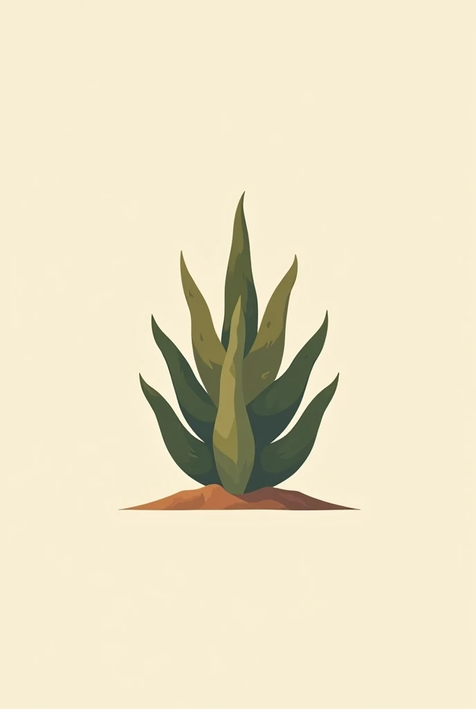 Create a simple two-color logo of an agave stem, It should look somewhat rustic but attractive to young people..