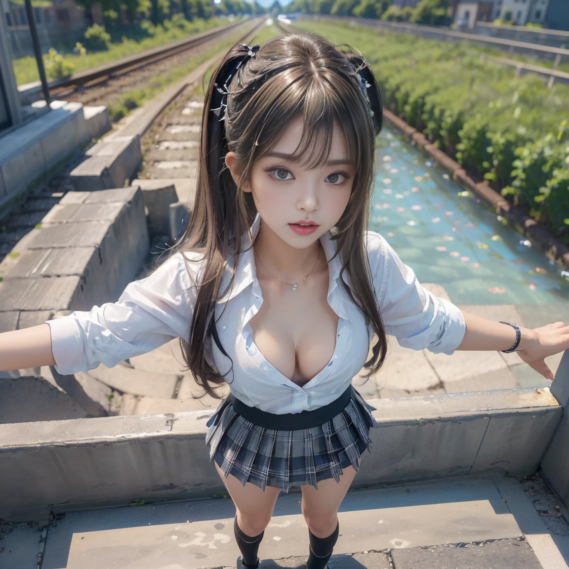 masterpiece, high quality, 1 girl, gray hair, long hair, pink eyes, transparent bra, wet bra, wet body, (pureerosface_v1:0.7), black stockings, stockings, pantyhose, thigh straps, school uniform, nurse, mate uniform, wet, wet clothes, transparent clothes, sexy pants, transparent pants, raining, pretty skin, curvy, light on the face, black storage room, wet pants , (open legs:0.6), lace, (NSFW: 0.4), looking at the viewer with the body facing the viewer,