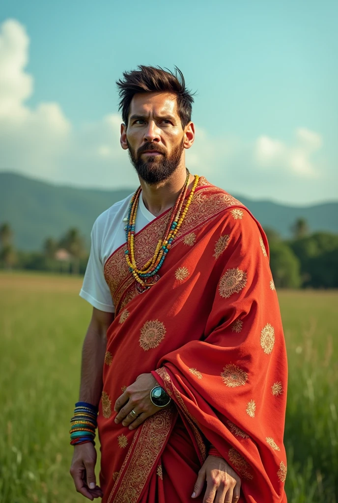 Messi in Indian saree