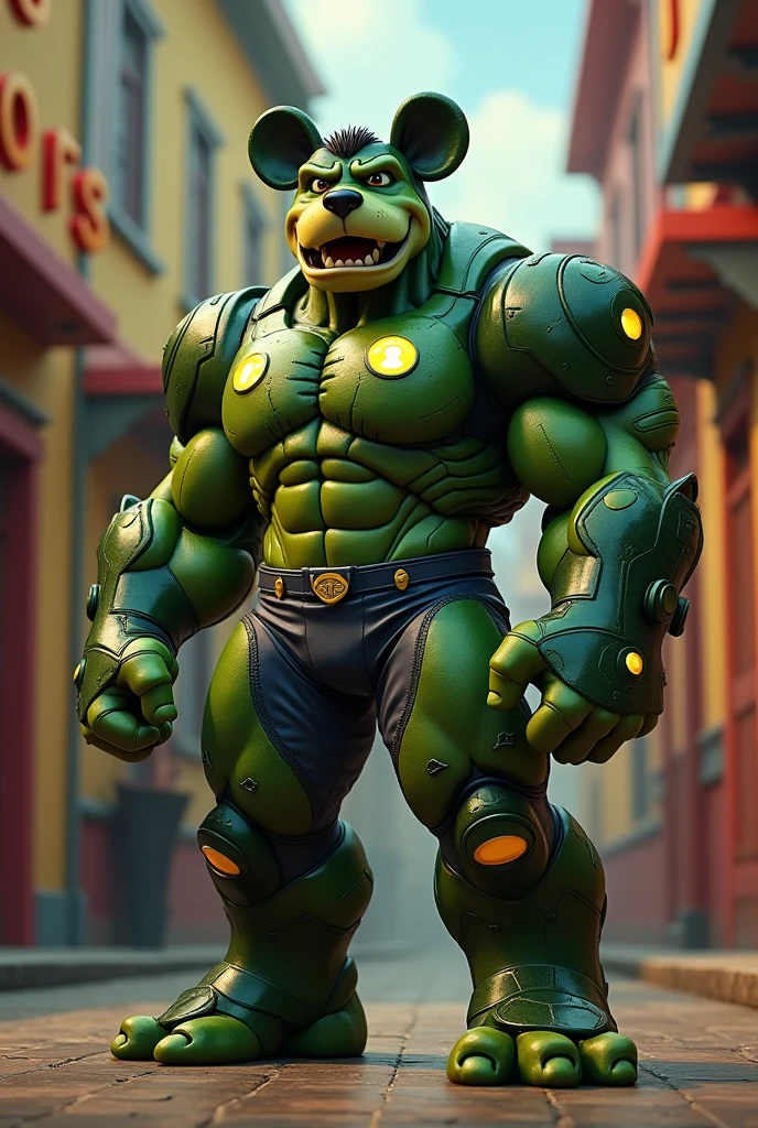 hình ảnh thực tế, Mickey Mouse Club movie, Pluto dog character, wearing hulk armor