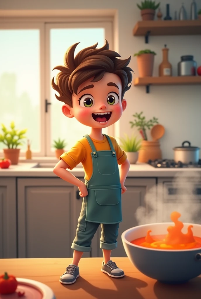 I am cooking in kitchen boy full body size youtobe thumbnails