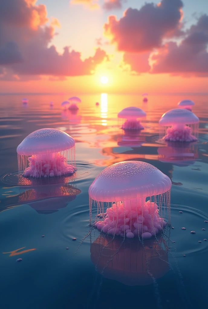 Jellyfish at sunset in Miami