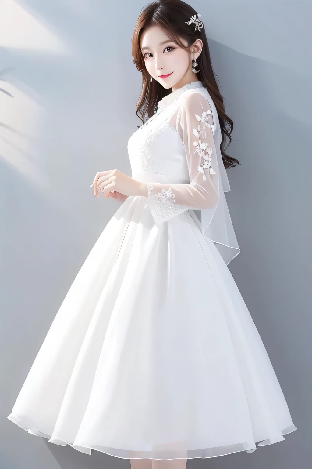 White clothes woman Beautiful dress