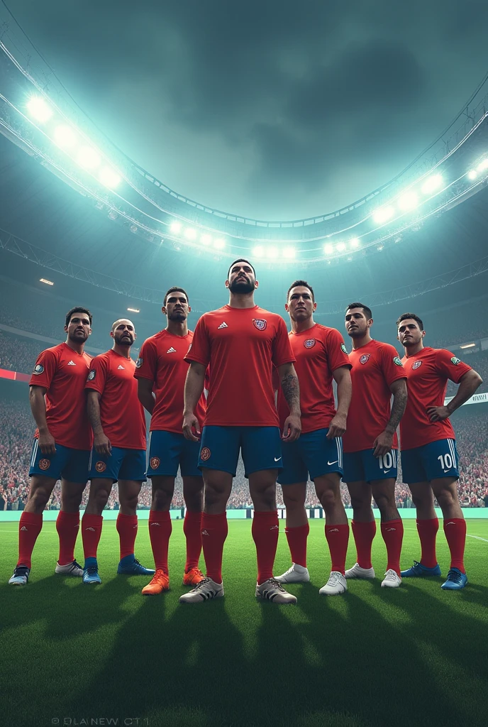Draw a picture of a football team that achieved glory