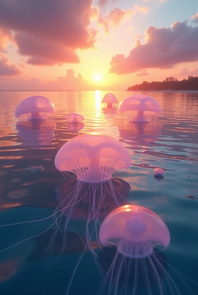 Jellyfish at sunset in Miami