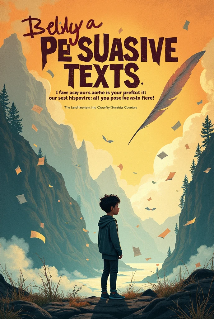 Create a poster with the theme discover the power of persuasive texts