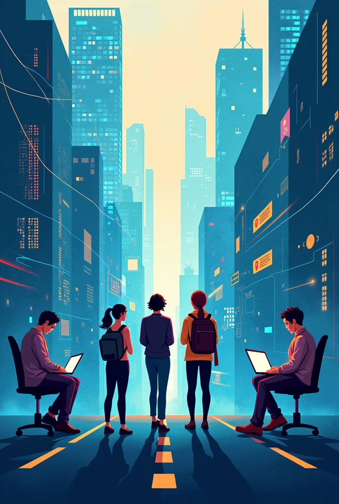 Create me a poster about staying safe online (Privacy online) different picture