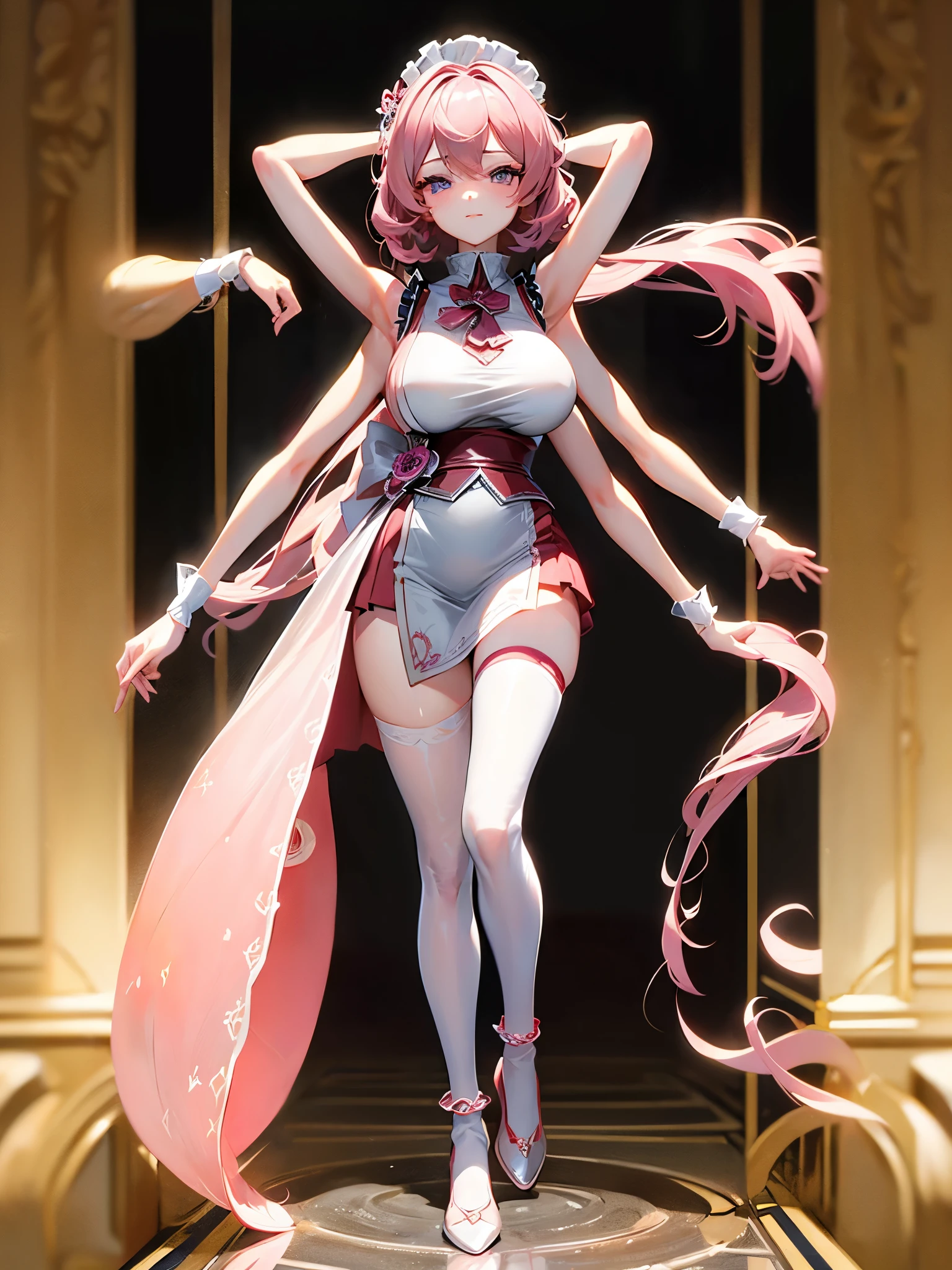 (ultra high resolution:1.5), (masterpiece), (best quality:1.2), intricate details, (jingliu), honkai star rail, sexy pose, standing, (embarrassed), (no panties:1.3), (no bra:1.5), (crowd of men surrounding her:1.5), (small breasts:1.3), (skinny legs:1.3), (nothing covering tits:1.5), (on her knees:1.3), (both hands tied behind her back:1.1), (mouth taped shut:1.1)