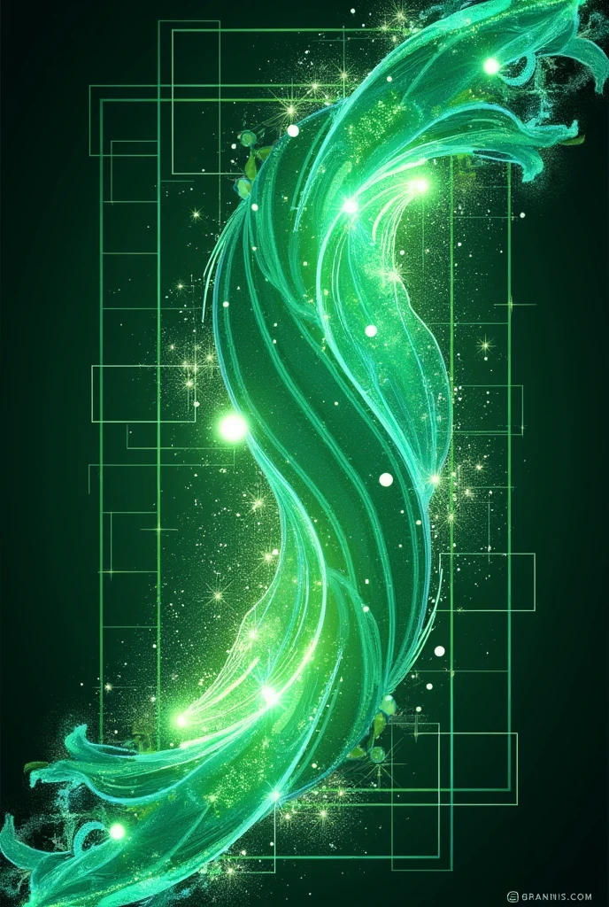 Create a fund , that has the colors green , dorado , white , Sparkles , stars , only background without any team's shield. Must be an SVG or PNG image, HD resolution, make it rectangular