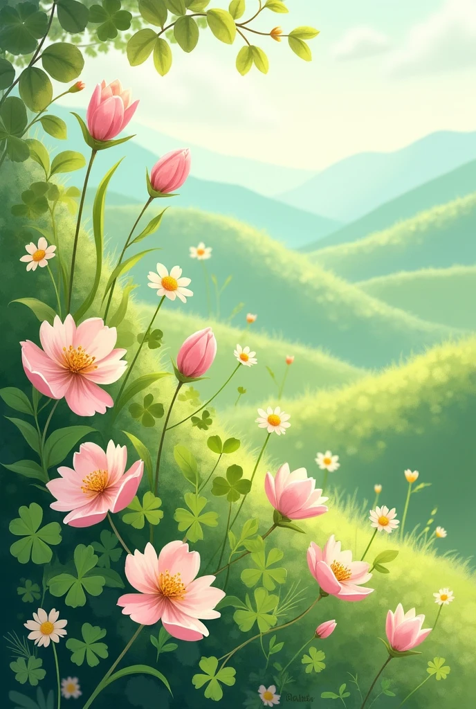 🍀🌸 combination drawing