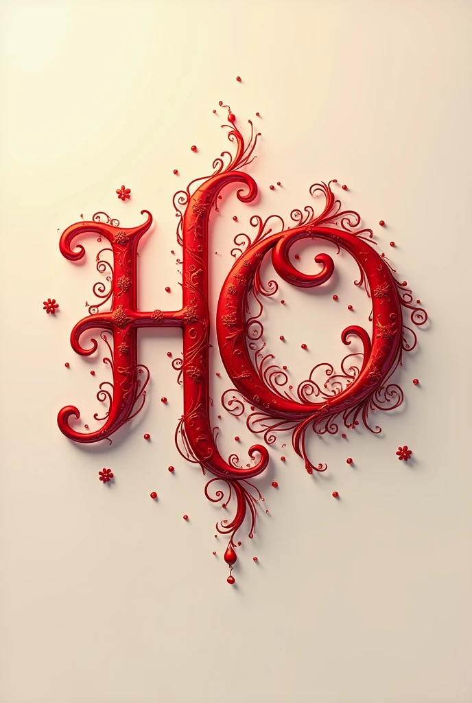 create a logo with the letters ho, red color that the letters are combined and it is very exotic