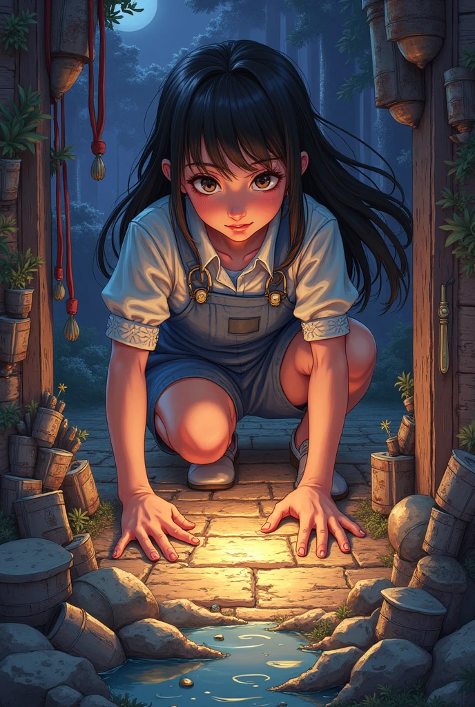 A masterpiece, top quality, best quality, official art, beautiful and aesthetic:1.2, 1girl:1.3, extremely detailed, fractal art:1.3, colorful, highest detailedWith trembling hands, Edura slowly lifted the plank and uncovered a hidden stash of her father and stepmother’s account books. The pages revealed chilling secrets:
