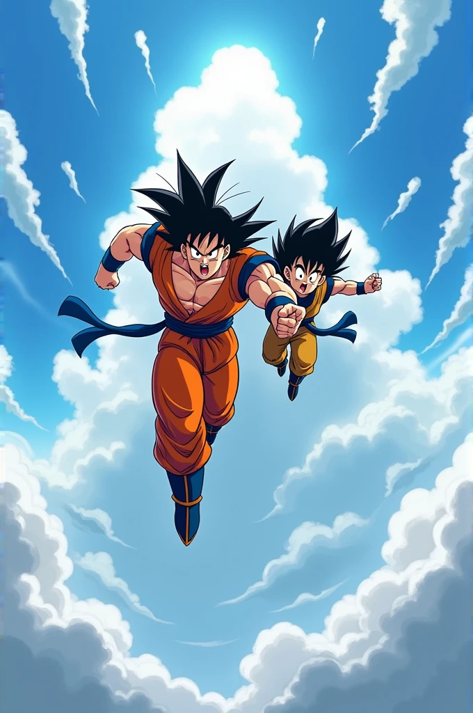 Gohan flying with gotens