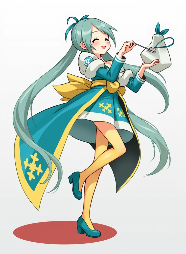 a cartoon character with long ponytails holding a needle, (ponytail forehead hair pulled back:1.3), (black hair:1.3), anime style, from girls frontline, fine details. girls frontline, girls frontline universe, girls frontline style, girls frontline, girls frontline cg, soft anime illustration, 2 0 2 2 anime style, 2022 anime style, pixiv contest winner, pretty anime character design, render of april