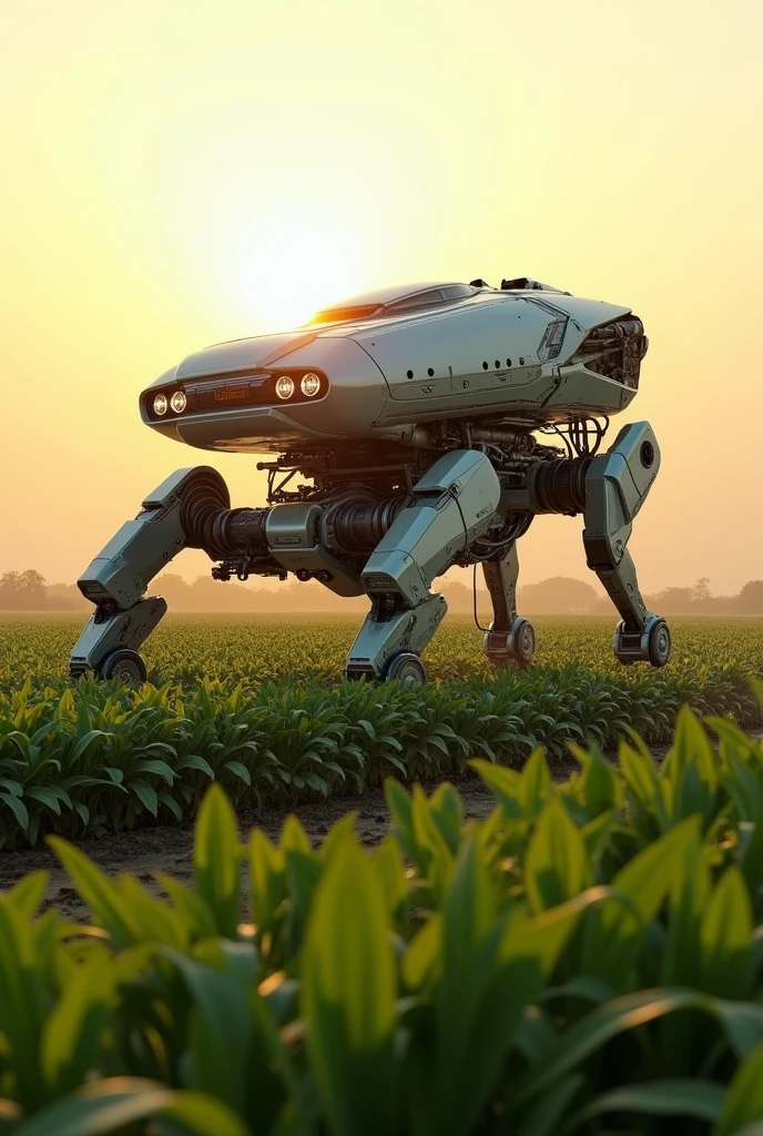 A robotic vehicle that can harvest and grow large-scale crops at the same time.