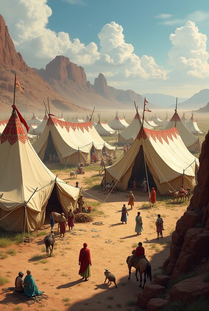 Nomadic tent city