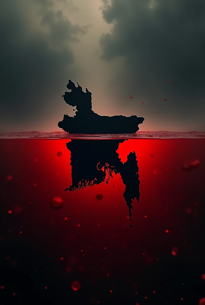 Logo for online news portal named" Mirror Bangla" which is reflected by sea of blood with Bangladesh Map