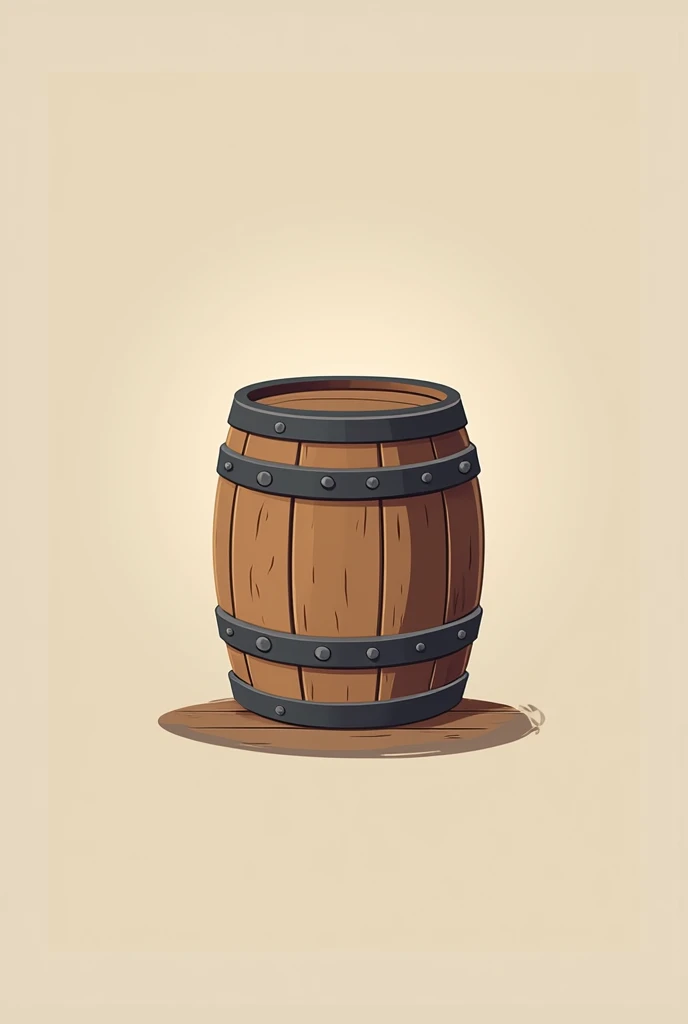 make a minimalist barrel, for a brand logo, It must have rustic details but the logo itself is minimalist., two or three colors maximum. 
The barrel must be on its side and cannot look like a children&#39;s drawing., It should be more logo and have more rustic texture details
