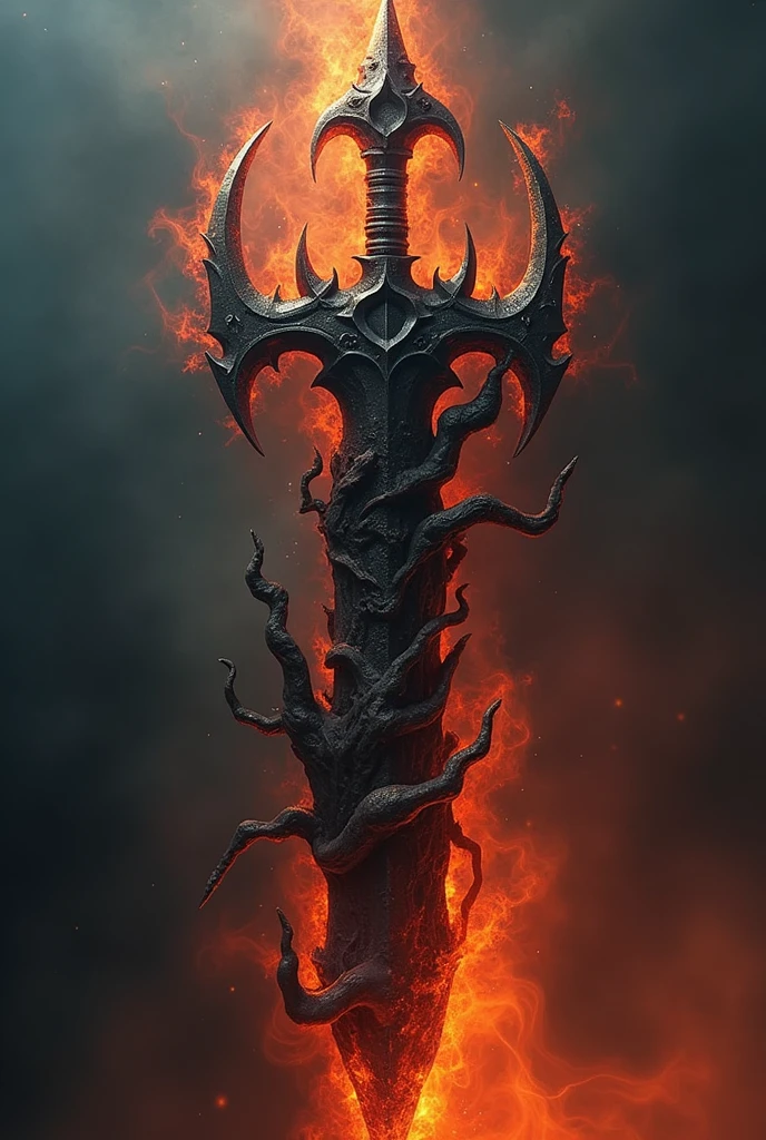 half normal, half demonic weapon mixed with a living hell creature