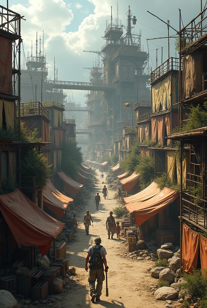 Temporary city of metal and canvas