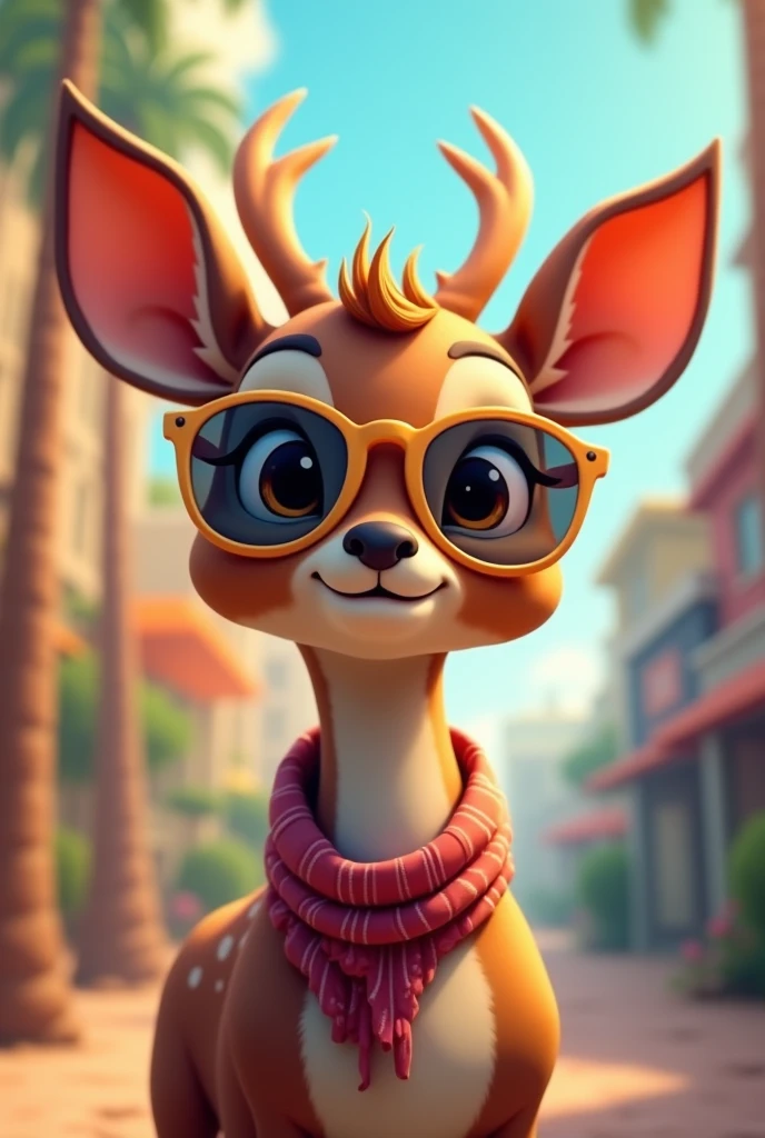 cartoon deer wearing sunglasses 