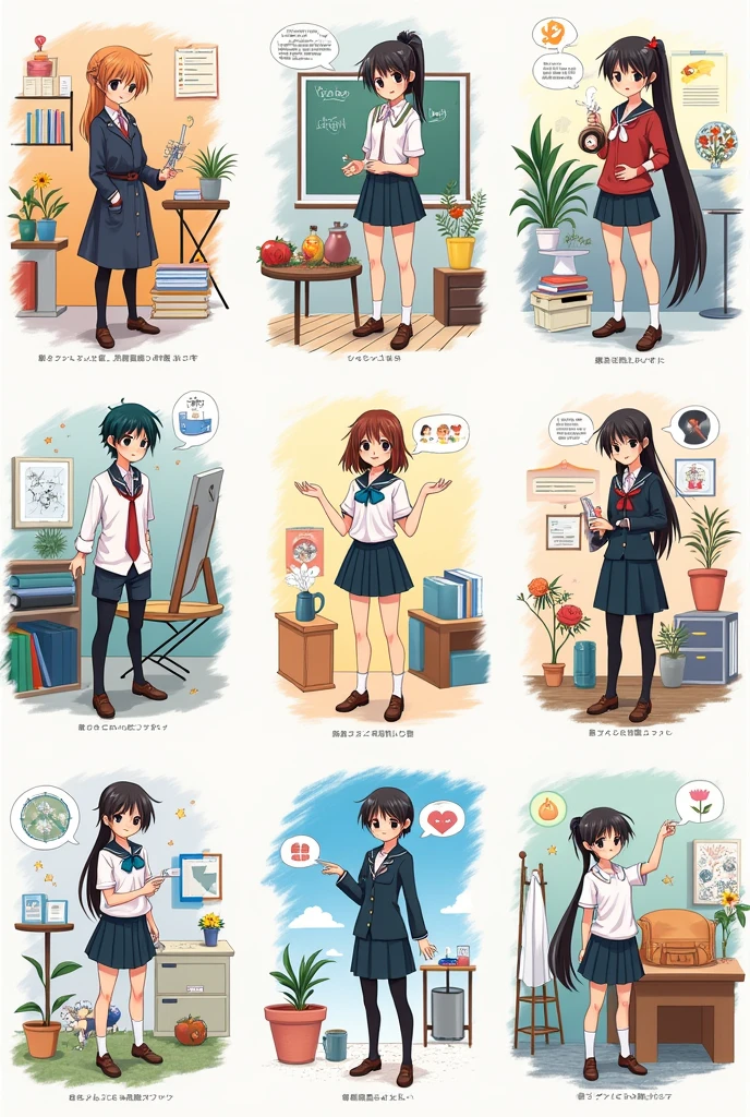 that there are 9 images of the anime fundamental paper education