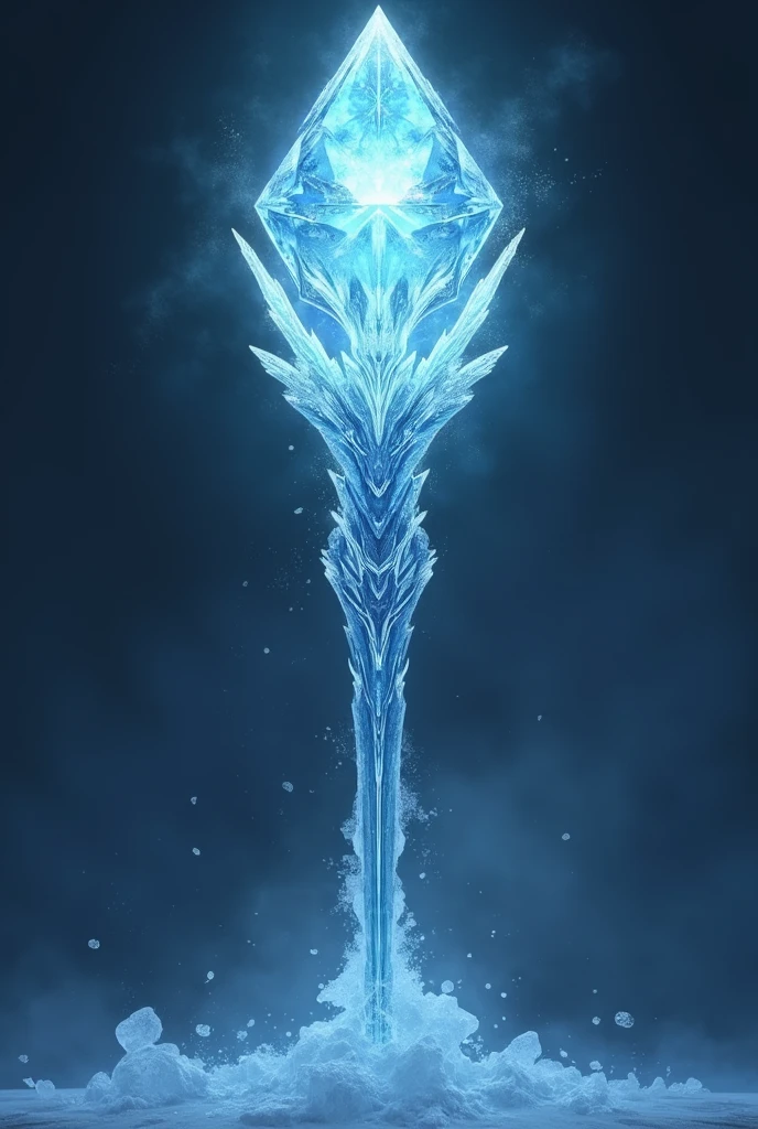 Ice Wand "Frost Spire" Its body is made of pure ice and is so strong that it cannot melt even in flames. The body of the staff has intricate patterns like the snow that forms on a window in winter. The head of the staff is an ice crystal that reflects light in a bluish-white color, giving it a gleaming and cold look. The light reflected from this ice crystal gives off a sense of calmness and irresistible power.

