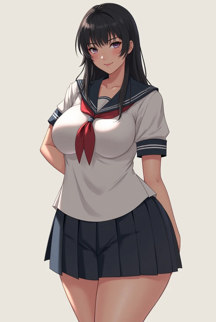 girl in sailor uniform bigger breasts and hips
