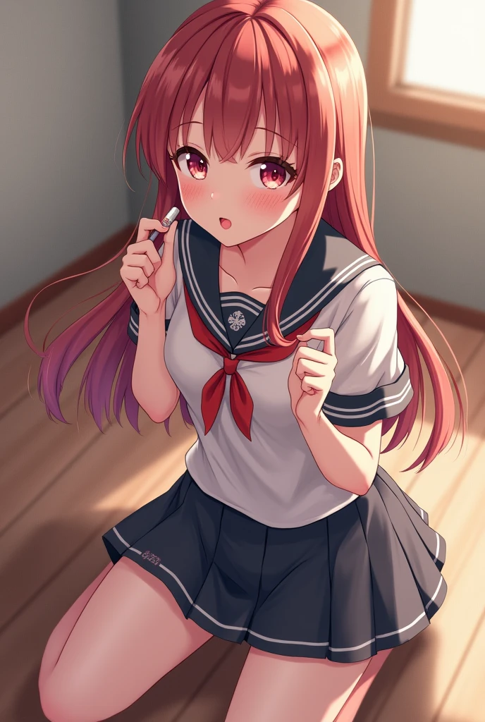 A school girl doing sex,anime style